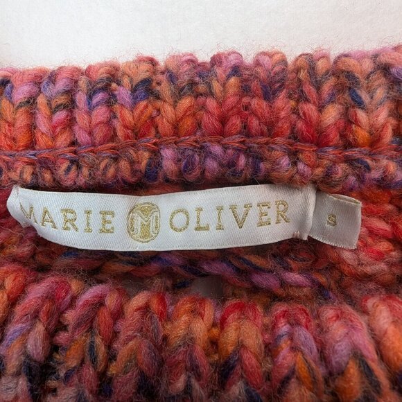 Marie Oliver Pink Orange Chunky Knit Wool Blend Sweater size S Small - Picture 6 of 7